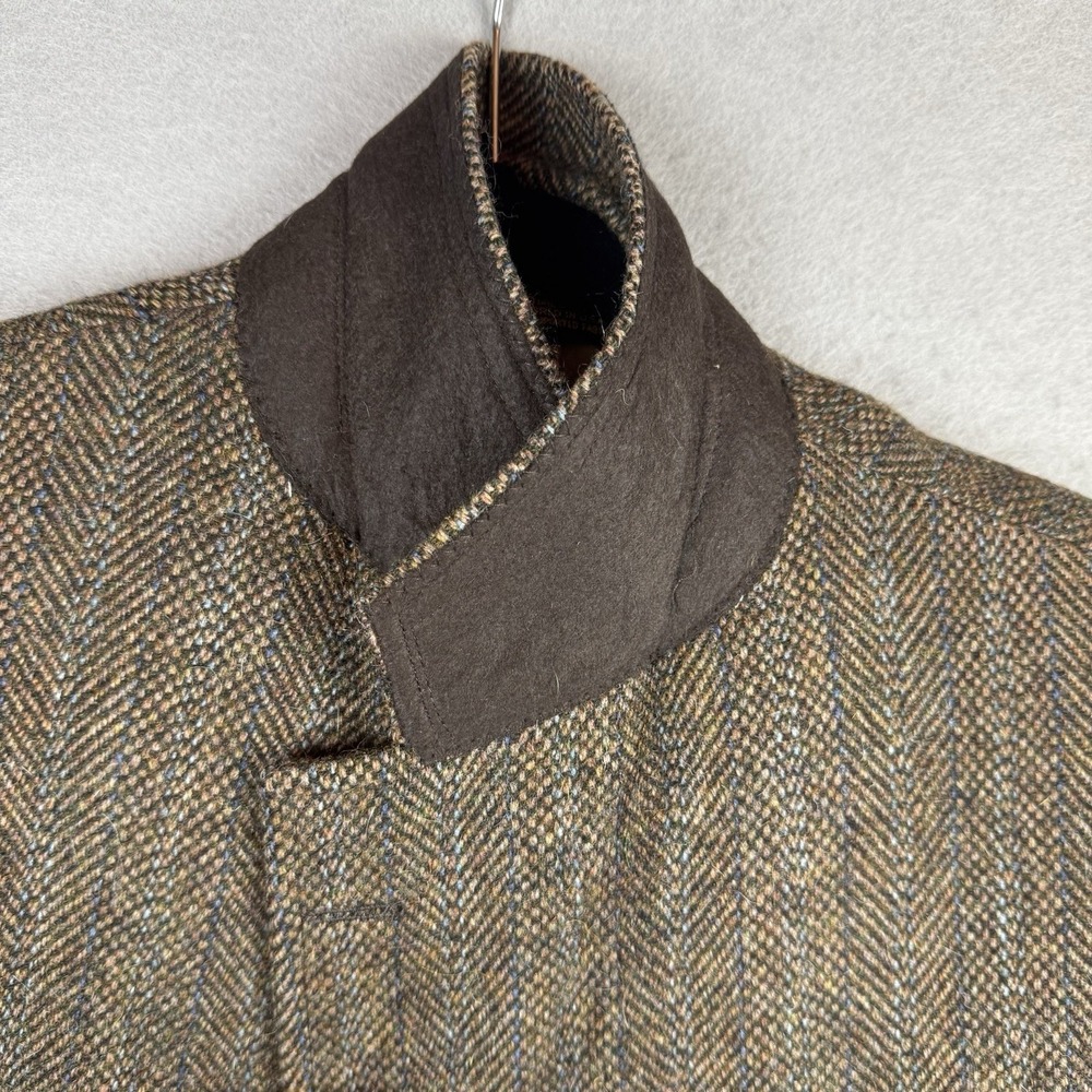 J Press Donegal Mist Handwoven Tweed Blazer Brown Herringbone Wool Cashmere 39R - Picture 11 of 16
